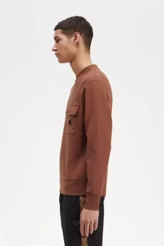 Sudadera de cuello redondo con detalle de insignia para hombre