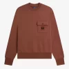 Sudadera de cuello redondo con detalle de insignia para hombre Sudadera de cuello redondo con detalle de insignia para hombre