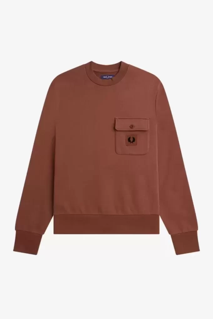 Sudadera de cuello redondo con detalle de insignia para hombre Sudadera de cuello redondo con detalle de insignia para hombre
