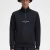 Sudaderas bordadas con media cremallera para hombre