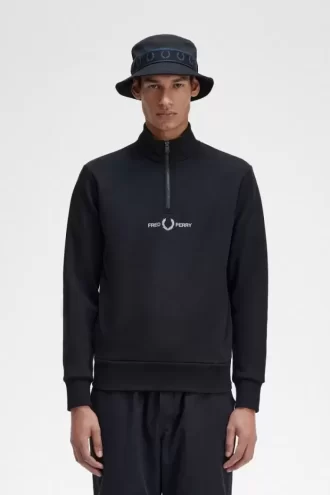 Sudaderas bordadas con media cremallera para hombre