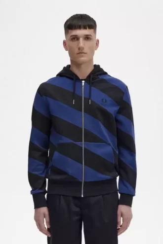 Sudaderas con capucha y cremallera a rayas para hombre