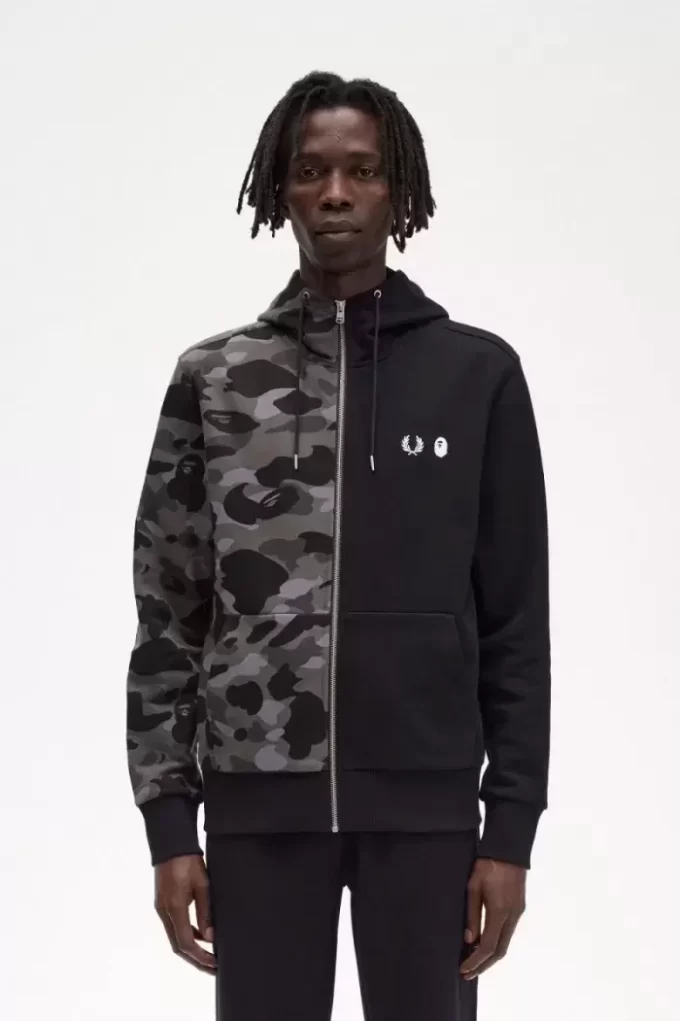 Sudaderas con capucha y cremallera en contraste para hombre