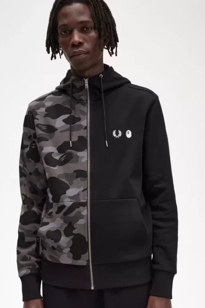 Sudaderas con capucha y cremallera en contraste para hombre