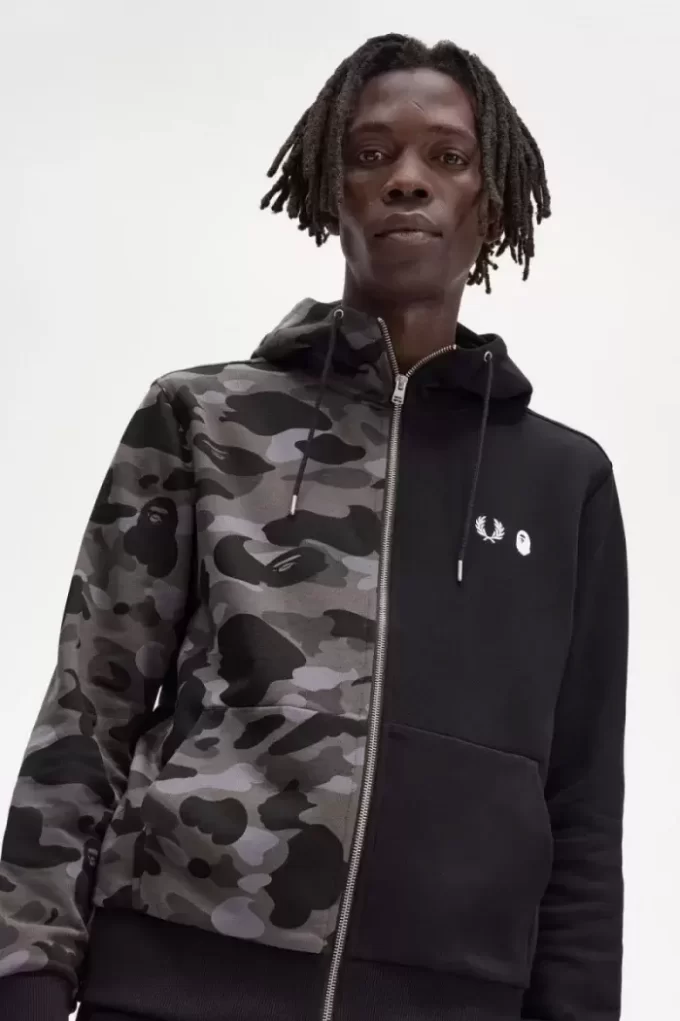 Sudaderas con capucha y cremallera en contraste para hombre