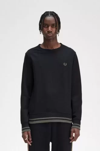Sudaderas con detalle de canalé para hombre