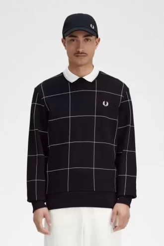 Sudaderas con detalle de cuadrícula para hombre