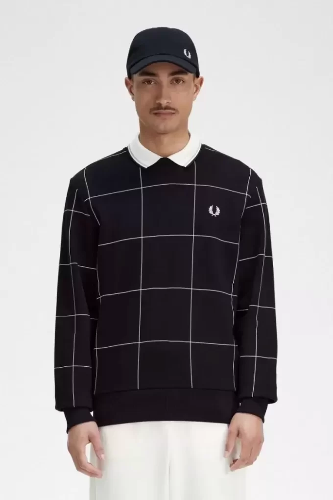 Sudaderas con detalle de cuadrícula para hombre Sudaderas con detalle de cuadrícula para hombre