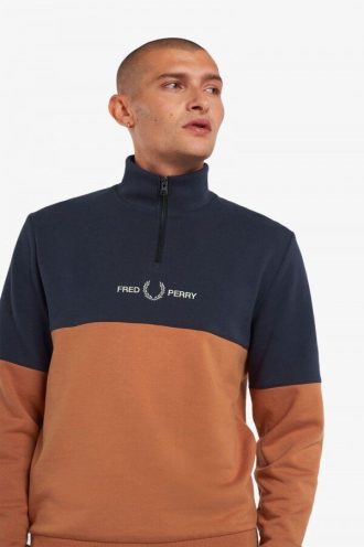 Sudaderas con media cremallera y bloques de color