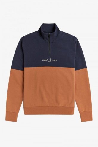 Sudaderas con media cremallera y bloques de color