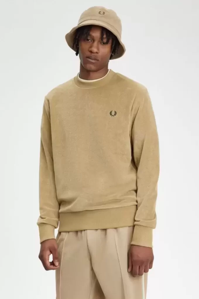 Sudaderas de cuello redondo de toalla para hombre