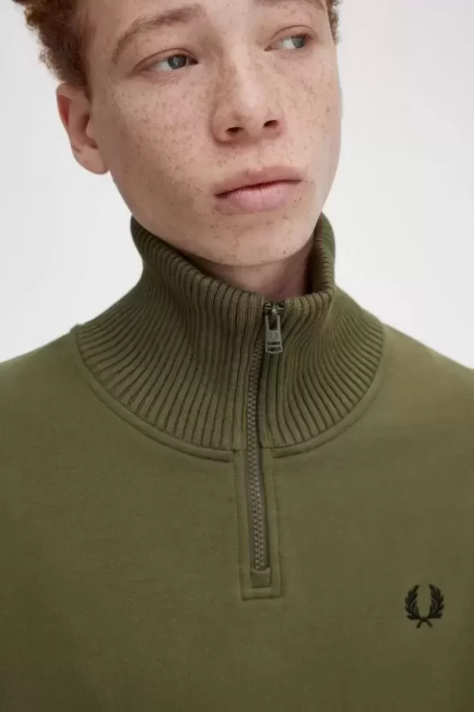 Sudaderas de punto con cuello y cremallera para hombre