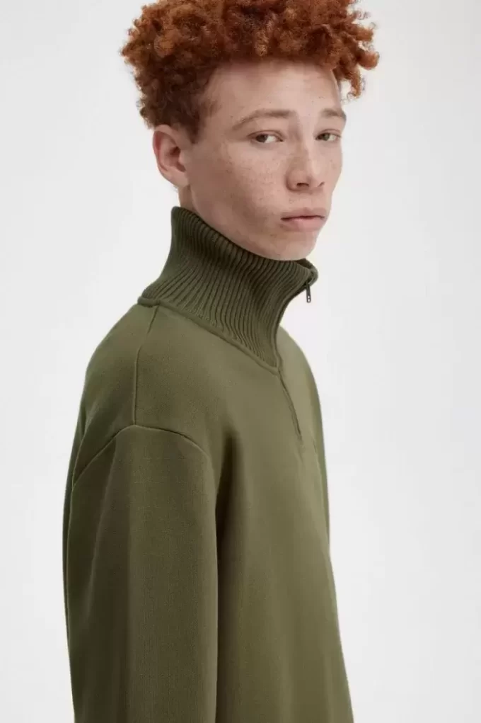 Sudaderas de punto con cuello y cremallera para hombre