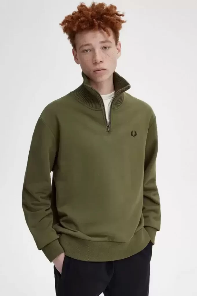 Sudaderas de punto con cuello y cremallera para hombre