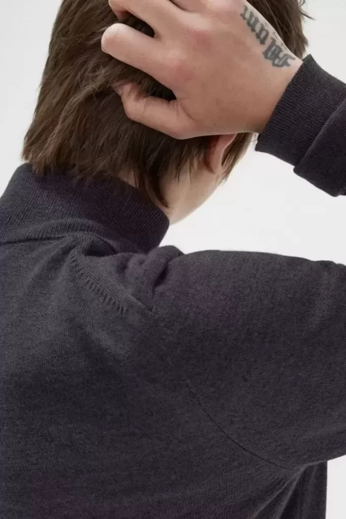 Suéter clásico con media cremallera para hombre