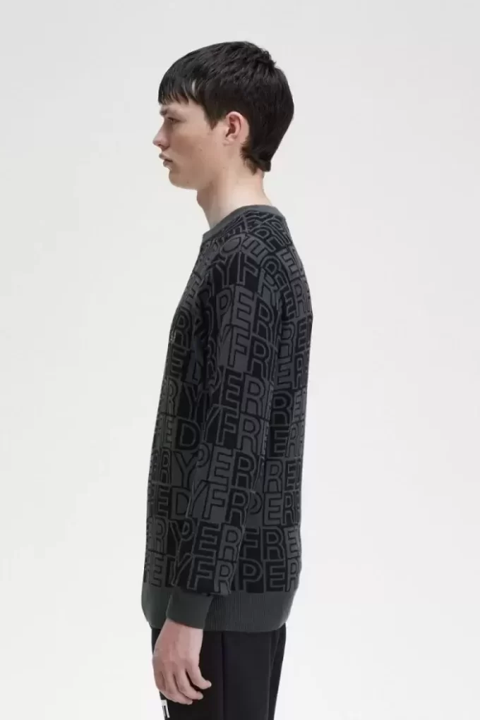 Suéter con gráfico de bloques para hombre
