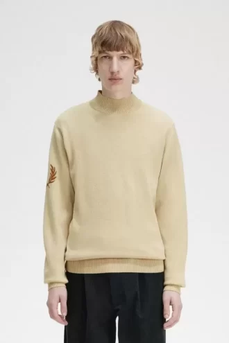 Suéter de cuello alto con corona de laurel para hombre