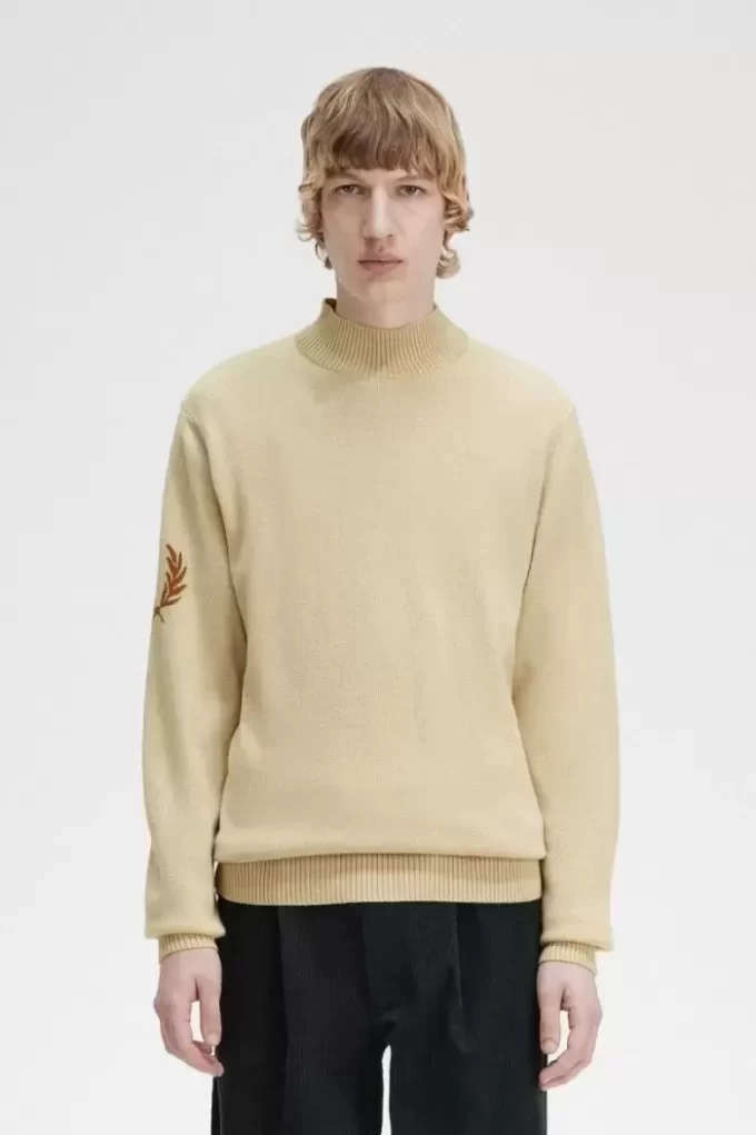 Suéter de cuello alto con corona de laurel para hombre