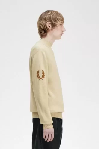 Suéter de cuello alto con corona de laurel para hombre