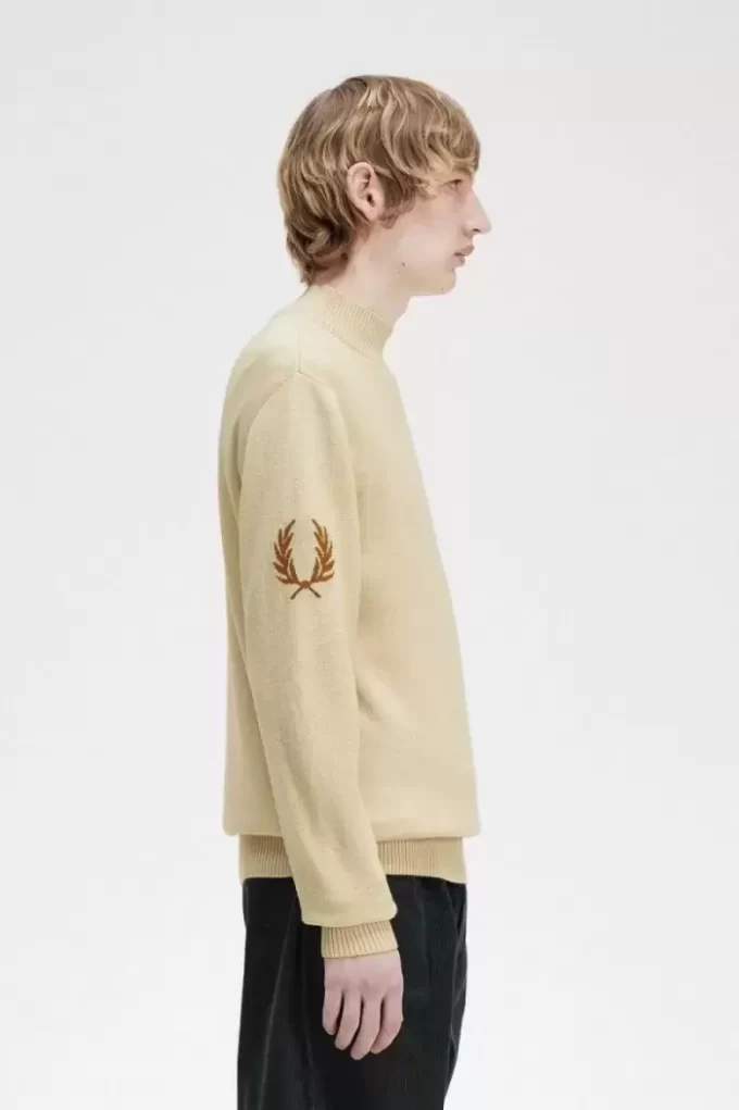 Suéter de cuello alto con corona de laurel para hombre