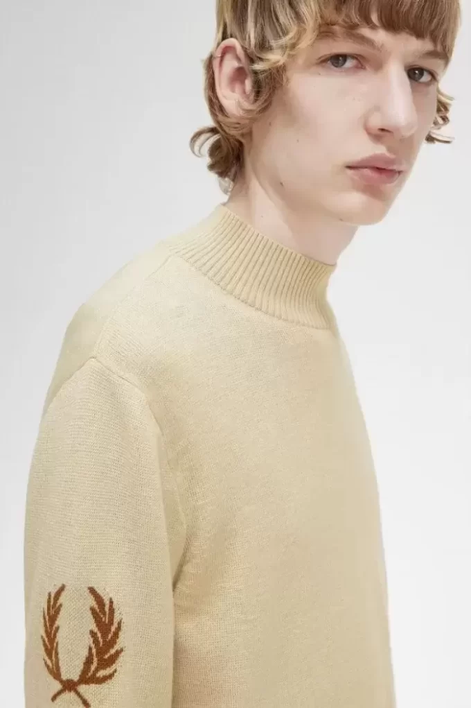 Suéter de cuello alto con corona de laurel para hombre