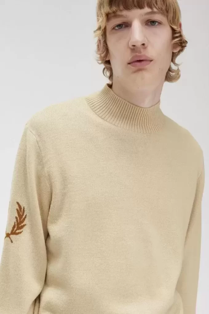 Suéter de cuello alto con corona de laurel para hombre