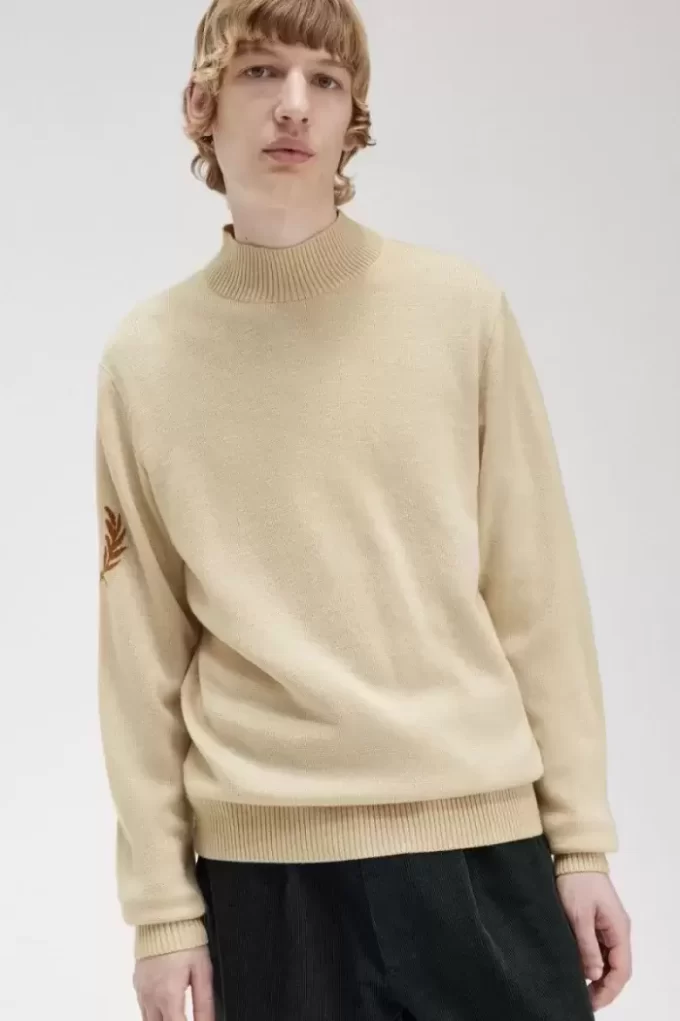Suéter de cuello alto con corona de laurel para hombre