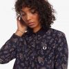 Vestido camisero con estampado de cachemira