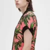 Vestido camisero con estampado de palmeras para mujer