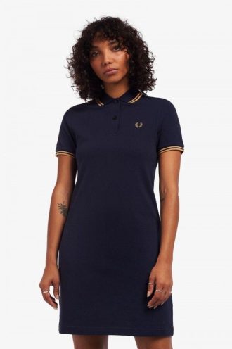 Vestido camisero con ribetes dobles