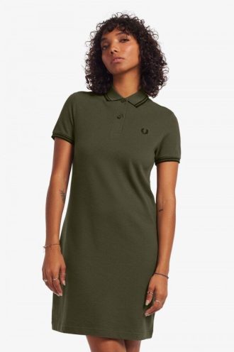 Vestido camisero con ribetes dobles
