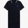 Vestido camisero con ribetes dobles