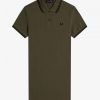 Vestido camisero con ribetes dobles