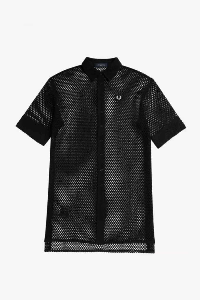 Vestido camisero de punto abierto para mujer Vestido camisero de punto abierto para mujer