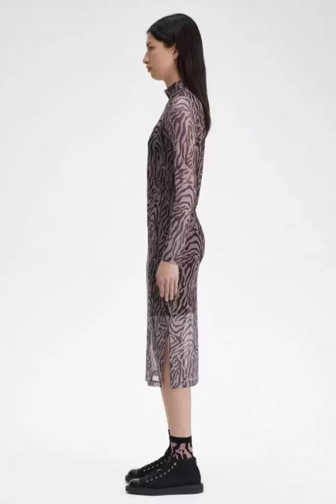 Vestido de malla con estampado de cebra para mujer Vestido de malla con estampado de cebra para mujer