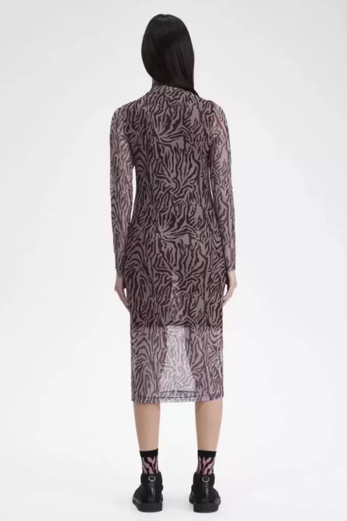 Vestido de malla con estampado de cebra para mujer Vestido de malla con estampado de cebra para mujer