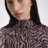 Vestido de malla con estampado de cebra para mujer Vestido de malla con estampado de cebra para mujer