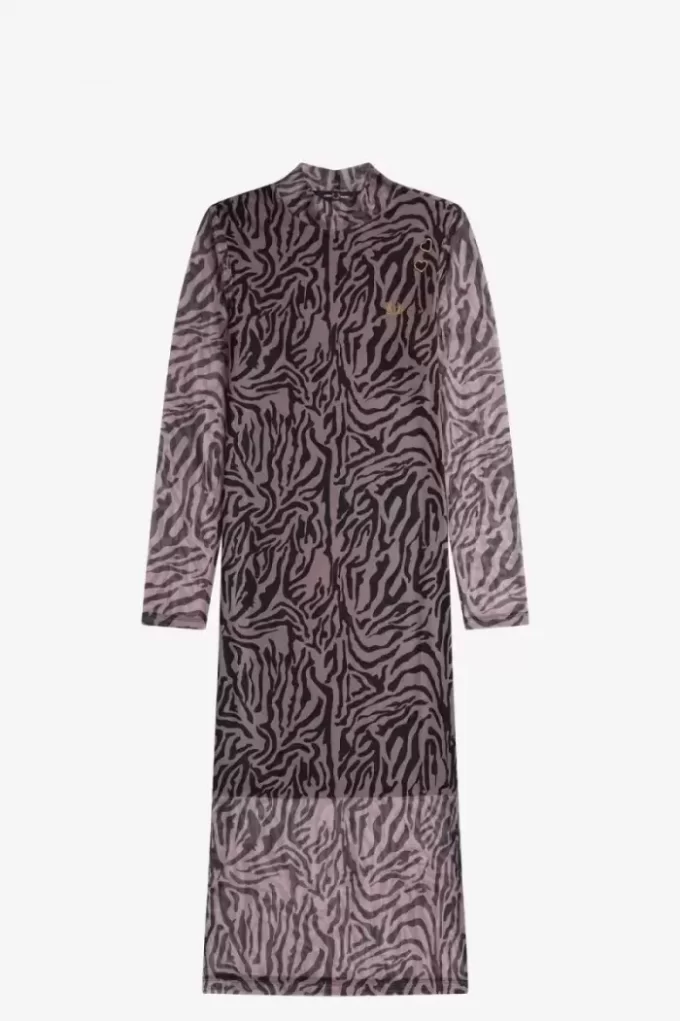 Vestido de malla con estampado de cebra para mujer Vestido de malla con estampado de cebra para mujer