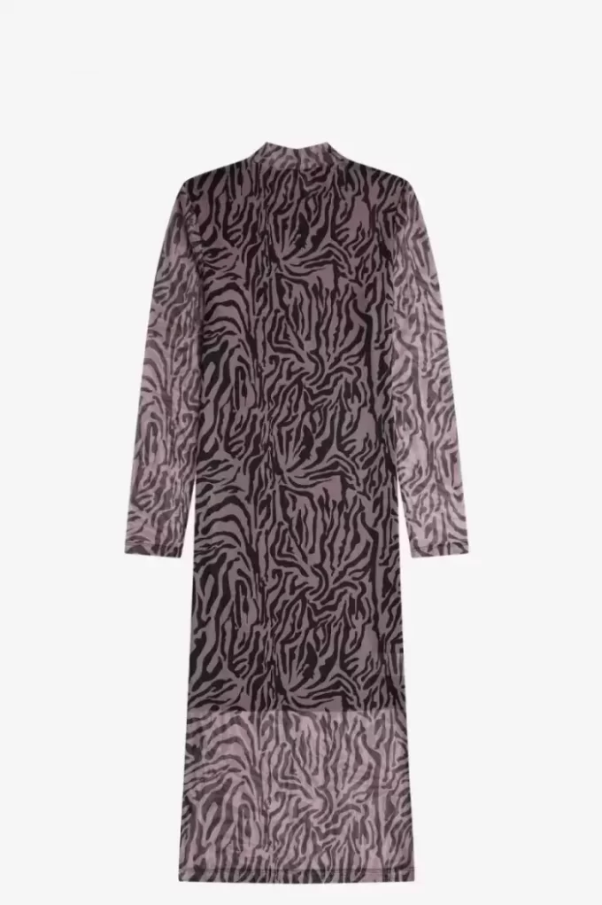 Vestido de malla con estampado de cebra para mujer Vestido de malla con estampado de cebra para mujer