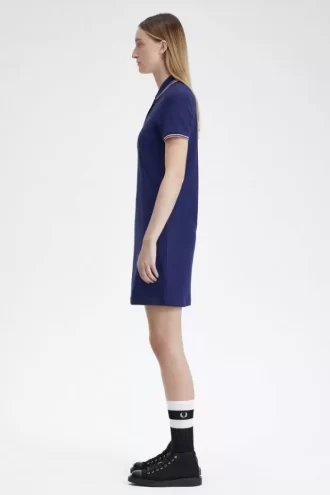 Vestido de mujer con camisa con ribete doble