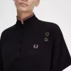 Vestido de mujer con camisa de piqué con ribete Vestido de mujer con camisa de piqué con ribete