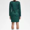 Vestido de mujer con estampado de serpiente y hombros descubiertos Vestido de mujer con estampado de serpiente y hombros descubiertos