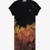 Vestido de mujer de piqué con estampado de palmeras Vestido de mujer de piqué con estampado de palmeras