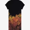 Vestido de mujer de piqué con estampado de palmeras Vestido de mujer de piqué con estampado de palmeras