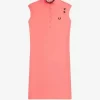 Vestido de mujer de piqué con ribete estampado Vestido de mujer de piqué con ribete estampado