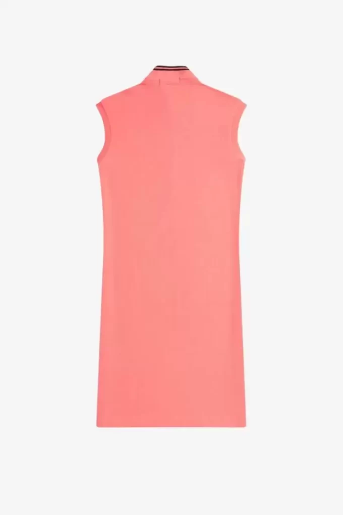 Vestido de mujer de piqué con ribete estampado Vestido de mujer de piqué con ribete estampado