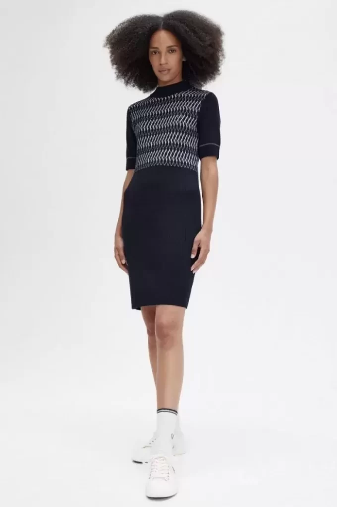 Vestido de mujer de punto jacquard Vestido de mujer de punto jacquard