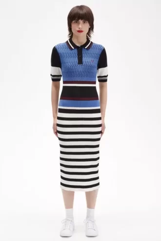 Vestido de mujer de punto jacquard a rayas