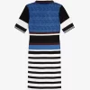 Vestido de mujer de punto jacquard a rayas Vestido de mujer de punto jacquard a rayas