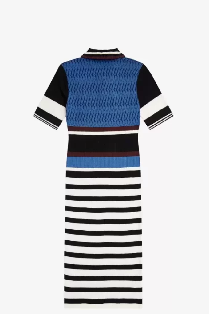 Vestido de mujer de punto jacquard a rayas Vestido de mujer de punto jacquard a rayas